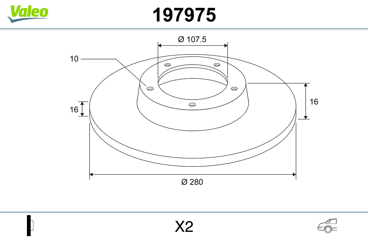 BRAKE DISC FORD TRANSIT 300 330 X2 RR